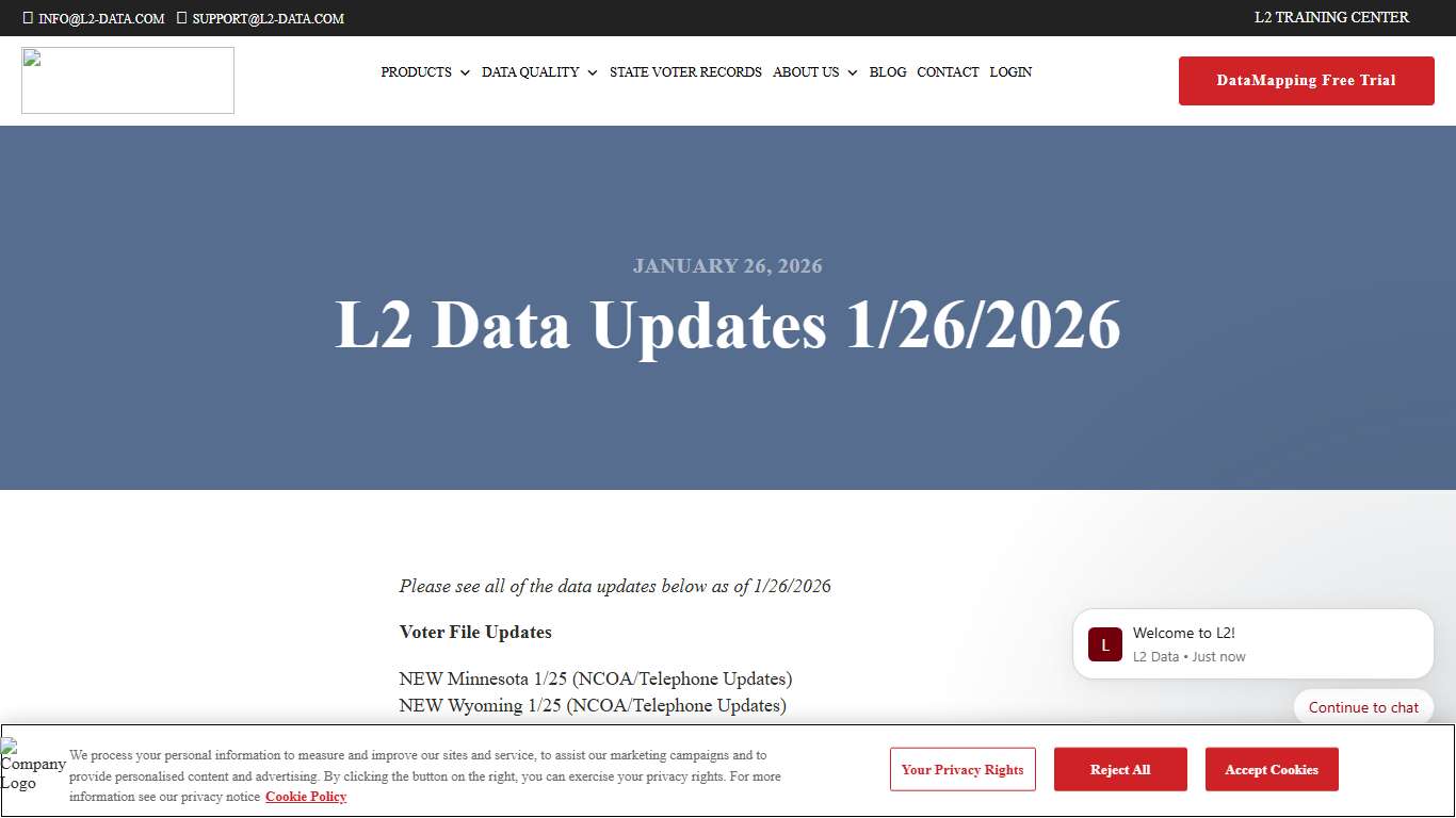 L2 Data Updates 1/26/2026 - L2 Political