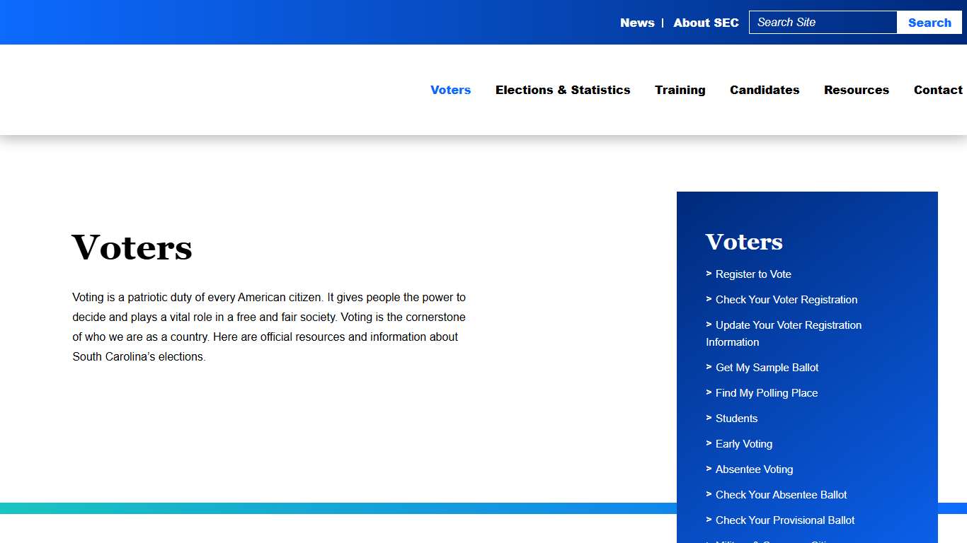 Voters - SC Votes - South Carolina Election Commission